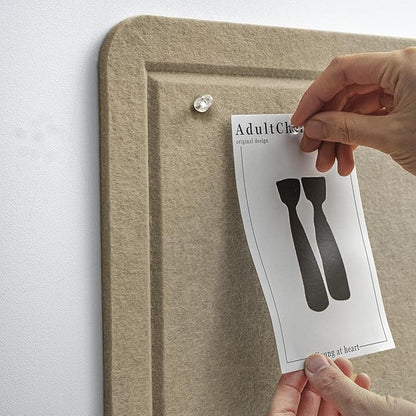 Large Bulletin Board - 48 x 36 Inches, Decorative Felt Pin Board for Wall - 4' x 3' Foldable Photo Display Board with Self-Adhesive Tape, Includes 20 Push Pins - Desert Brown