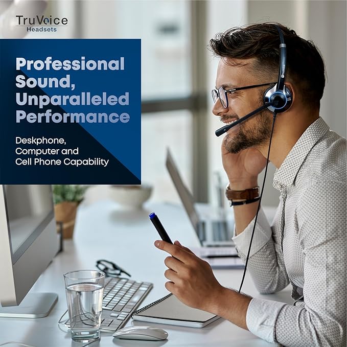 TruVoice HD-500 Premium Headset with HD Sound and Noise Canceling Microphone - Compatible with Cisco 6000, 7800 and 8800 Series Phones and Also 7931 7940 7941 7942 7945 7960 7961 7962 7965 7970 7975