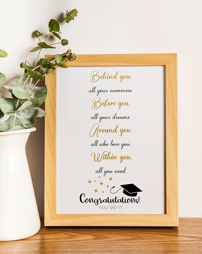 Graduation Card for Him Her, Cute Graduation Gift for High School College Grad, Behind You Before You Around You Within You Gift- 5x7 inch Folded Card include Envelope, Sticker - Blank Inside by PICCAFI