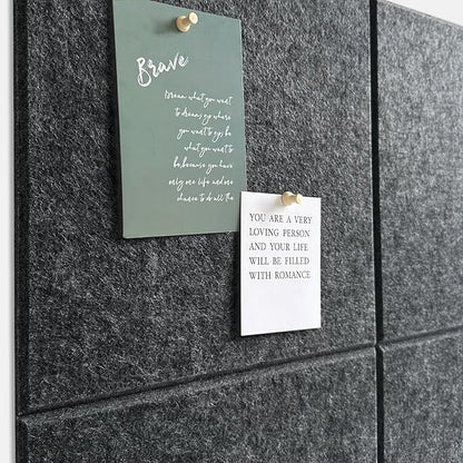 Large Cork Board for Office Wall Decor,48"x36"-12 Pack Felt Wall Tiles with 35 Push Pins, Thicker 0.47in, Felt Bulletin Board Pin Board Cork Boards for Walls - Dark Grey