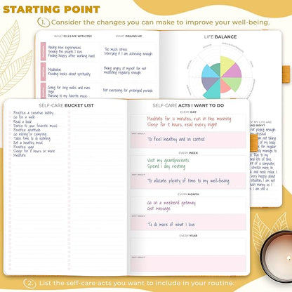 Clever Fox Self-Care Journal – Wellness & Daily Reflection Notebook – Mental Health & Personal Development Journal – Self-Care, Meditation & Mood Journal for Women & Men – Large (Amber Yellow)