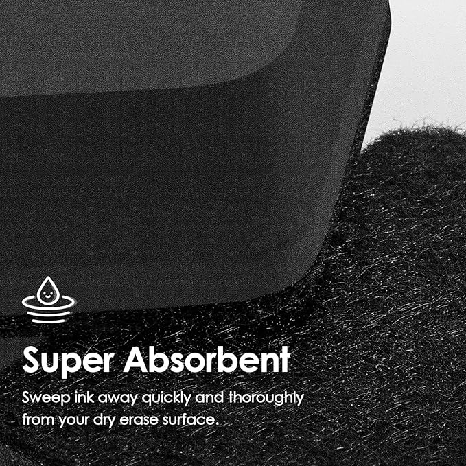 MaxGear Dry Erase Erasers, 24 Pack Magnetic Whiteboard Erasers for Classroom, Mini Whiteboard Cleaning Pads Bulk, Chalkboard Wiper Teacher Supplies for School, Office, Home （Black, 2 x 2 x 0.6 Inch