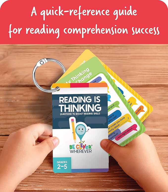 Carson Dellosa Be Clever Wherever Reading is Thinking Things on Rings, Reference Flash Cards Covering Critical Thinking Skills and Strategies for Evaluating Text, Grades 2-5 Flashcards