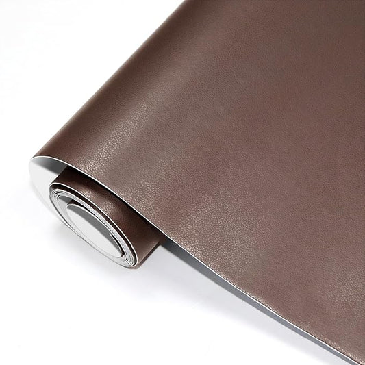 CHEIGHY Self-Adhesive Leather Repair Patch Kit for Furniture, Sofas, Car Seats, Chairs, Shoes - 17x79 Inch Light Brwon PU Leather Repair Tape for Couch (Waterproof, Durable, Easy to Use)