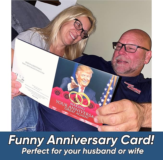 OUR FRIENDLY FOREST Talking Trump Anniversary Card - Authentic Voice Recording - Personal Anniversary Message from Presidential Collection - Includes Envelope