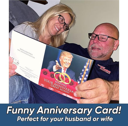 OUR FRIENDLY FOREST Talking Trump Anniversary Card - Authentic Voice Recording - Personal Anniversary Message from Presidential Collection - Includes Envelope