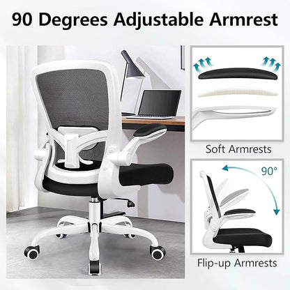FelixKing Ergonomic Office Chair, Adjustable Lumbar Support, Breathable Mesh Fabric, Durable and Reliable, White