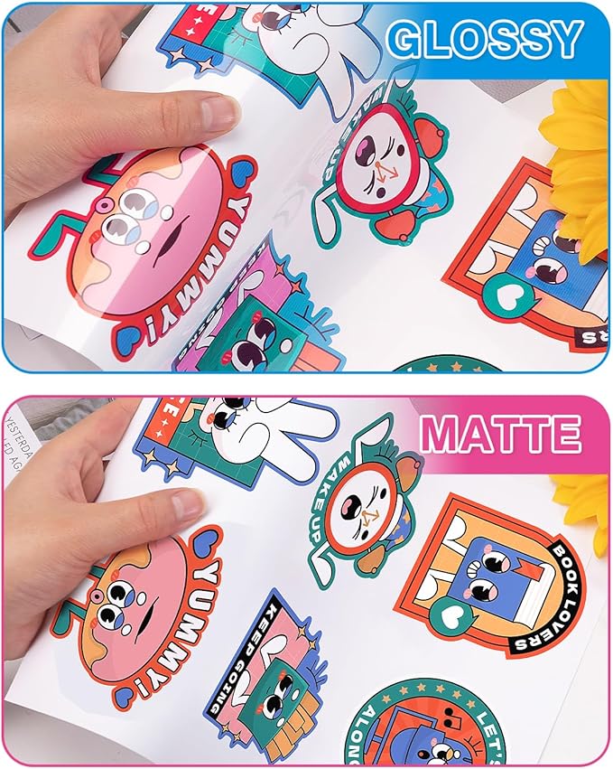 QYH Sticker Paper for Inkjet Printer - 240 Sheets White Matte Printable Vinyl Sticker Papers 8.5x11 In Labels Waterproof Stickers for Cutter, Crafts, Scrapbooking Dries Quickly & Tear Resistant