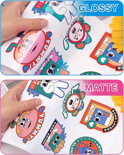 QYH Sticker Paper for Inkjet Printer - 240 Sheets White Matte Printable Vinyl Sticker Papers 8.5x11 In Labels Waterproof Stickers for Cutter, Crafts, Scrapbooking Dries Quickly & Tear Resistant