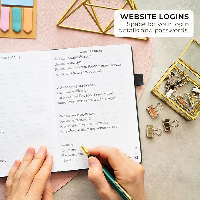 Clever Fox Address Book with alphabetic tabs - PU Leather Telephone and Address Book for Keeping Contacts Safe, Contact Organizer Journal, Medium Size (5.3″ x 7.7″) Hardcover, Black