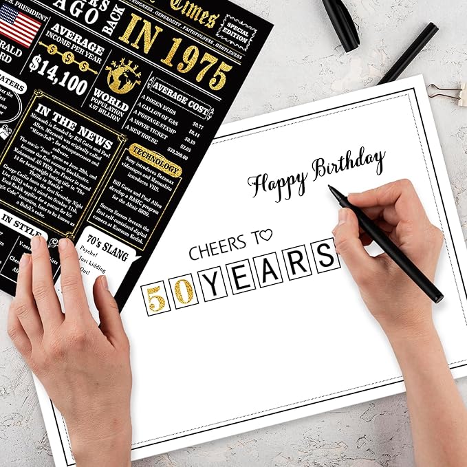 Jumbo 50th Birthday Gifts for Women Men, Happy 50th Birthday Card for Husband Wife, Funny 50 Years Old Birthday Card Gifts for Mom Dad, Unique 50 Birthday Decorations for Him Her