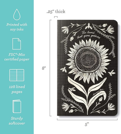 Compendium Softcover Journal - The heart that gives, gathers. – A Write Now Journal with 128 Lined Pages, 5″W x 8″H