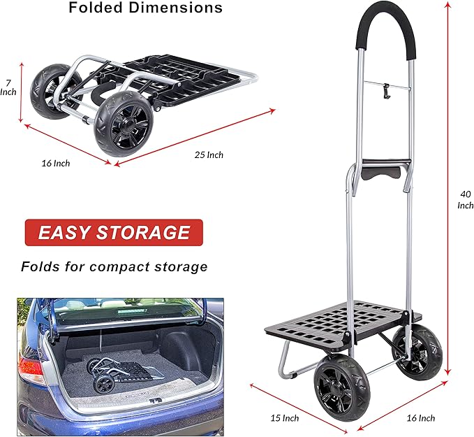 dbest Products Bigger Trolley Dolly MM, Black Handtruck Hardware Garden Utility Cart