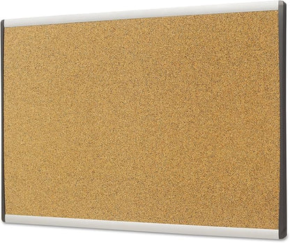 Quartet Bulletin Board, 24" x 14", Corkboard, Cubicle, Arc, Aluminum Frame (ARCB2414)