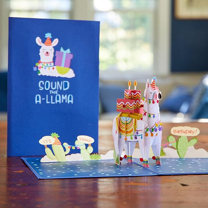 Lovepop Birthday Pop-Up Card for Her, Him, Men, Women - 3D Animal Greeting Cards - Sound The A-Llama - 5" x 7" - Blank Notecard & Envelope Included