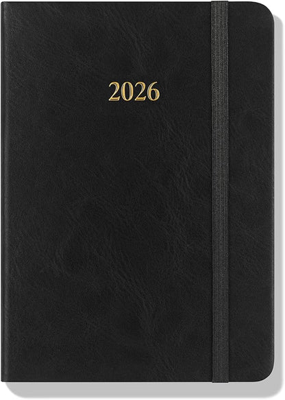 Wykeham's Executive 2026 Daily Journal Planner – US Public Holidays & Format – Customization Available (Black, 6"×4.5")