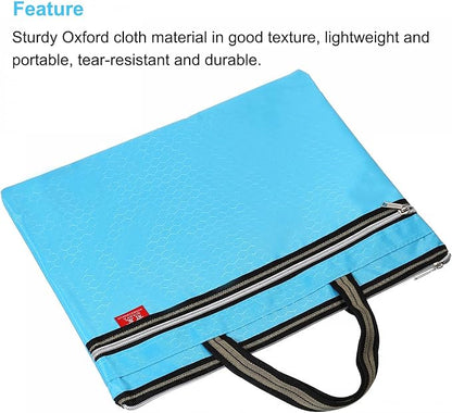 PATIKIL Waterproof Zipper File Bag, Documents Books Tools Storage Zip Pouch for Office Travel, Light Blue