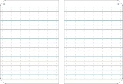 Rite In The Rain Weatherproof Mini-Stapled Notebook, 3 1/4" x 4 5/8", Blue Cover, Universal Pattern, 3 Pack (No. 271FX-M)