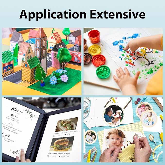 100 Sheets White Cardstock 12” x 18”, 92lb/250gsm Black Card Stock, Thick Card Stock Paper, Heavy Cardstock Paper for Printer, Resume, Scrapbooks, Art, Crafts, Business Cards