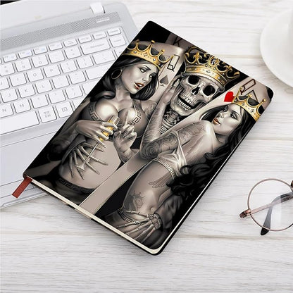 ZWYQWN Jack and Sally Gifts Leather Notebook for Women Men Nightmare Christmas Journal Notebook Nightmare Before Gifts (Skull Pai)