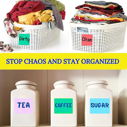 Reusable Dry Erase Sticky Notes - 6 Pack of 4 x4 Multicolor Adhesive Notes - Small Whiteboard Stickers for Labels, Lists, Reminders, and Decals