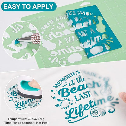 VINYL FROG Teal Heat Transfer Vinyl Roll 12"x12ft Aqua HTV Iron On Vinyl for T-Shirts Garments Bags and Other Fabrics