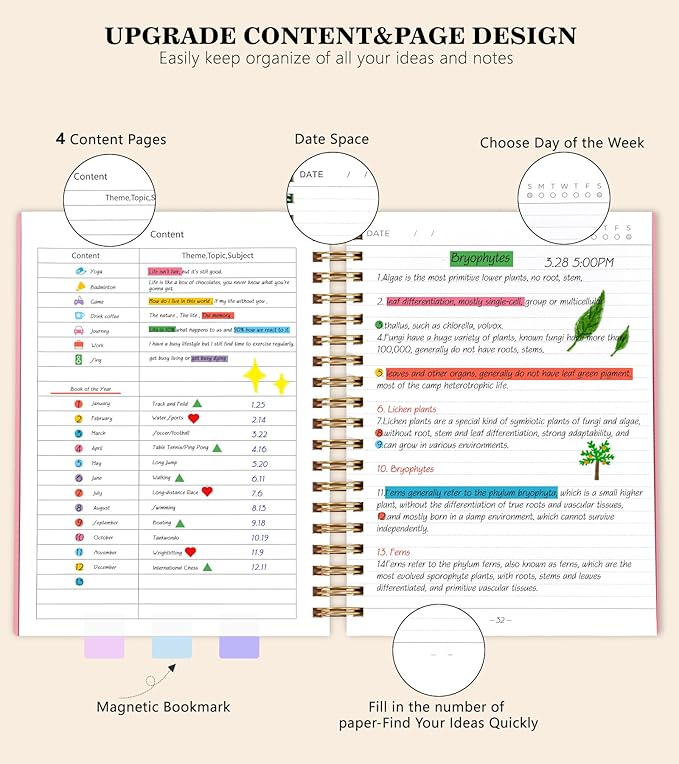 Pink Spiral Notebook Journal, 360 Pages College Ruled Notebooks, Lined Thick Journals for Women Men,B5 Big Spiral Notebooks with 100GSM Paper, Spiral Bound Journal for Writing Work School 7.6"×10"