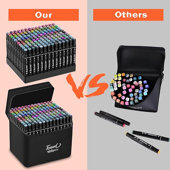 Alcohol Markers, 168 Colors Dual Tip Art Markers, Drawing Markers, Coloring Marker for Kids Sketching Adult Coloring