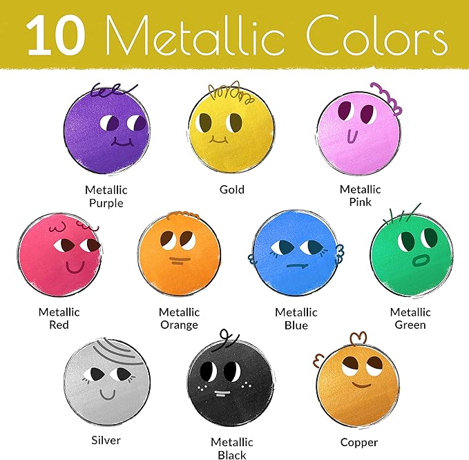 10 Metallic Fine Tip Liquid Chalk Markers for Chalkboard Signs, Blackboard, Window, Labels, Bistro, Glass, Car - Wet Wipe Erasable Ink Chalkboard Markers, Reversible 3mm Tip Liquid Chalk Pens