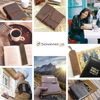 Leather Bookmarks for Men and Women | Quality Mens Bookmark with Jumping Horse | 2 Smooth Handmade Leather Book Markers for Men Women Book Lovers Readers (7x2) Leather Gift | Sovereign-Gear