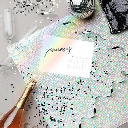 Holographic Cardstock Paper 8.5x11, Glitter Shiny Iridescent Mirror Paper, Foil Metallic Paper for Crafts, Scrapbook, Birthday, Card Making, Party Decors (Pixel Silver, 250Gsm, 20 Sheets)