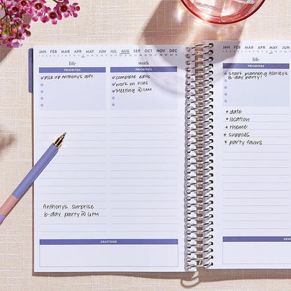 Erin Condren A5 Spiral Work Life Balance Journal | Features Pages of Thick, Bleed Resistant 80 lb. Paper to Boost Productivity