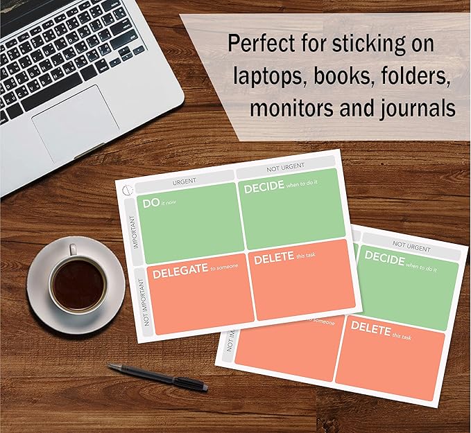 Large Eisenhower Matrix Sticky Notes, 50 Pages, 8x6” by DAILY RITMO