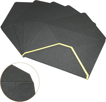 PATIKIL V Flap Envelopes, 10 Pack 7 x 5'' Luxury Style Gold Border Greeting Card Envelope for Invitations Weddings, Black