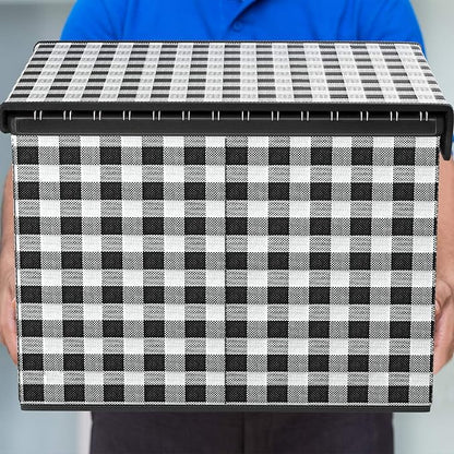 Huolewa Decorative File Organizer Boxes Office Document Storage with Lids, Linen File Storage Organizer Boxes, Universal Hanging Filing Organization Box for Letter/Legal Folder,Home File Storage Bins