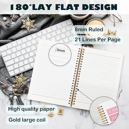 BearCake Pink Christian Notebook Journal - I am Daughter of the Most High King, Christian Gifts for Women, Bible Notebooks for Note Taking, Bible Journaling Notebook, Hardcover Spiral Notebook 5.5x8.3