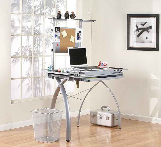 Studio Designs Futura Tower, Silver/Blue Glass