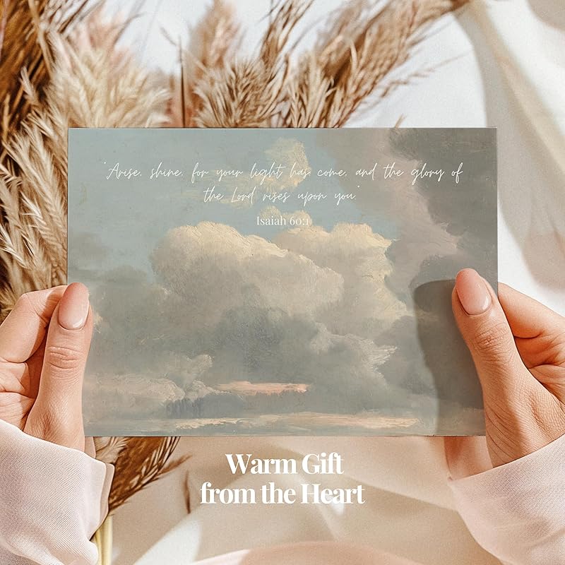 | Christian Greeting Cards Set of 6 with Envelopes |Jesus Decor & Christian Gifts for Women, Scripture Cards Biblical Cards Religious Gifts Christian Home Décor (5"x7" Scenic Scripture Set)