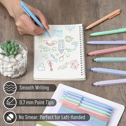 Mr. Pen- Aesthetic Highlighters and Gel Pens, 8 Pack, Assorted Color Highlighters, Colorful Ink Gel Pens, Highlighter Pens, Cute Highlighters, Gel Pens