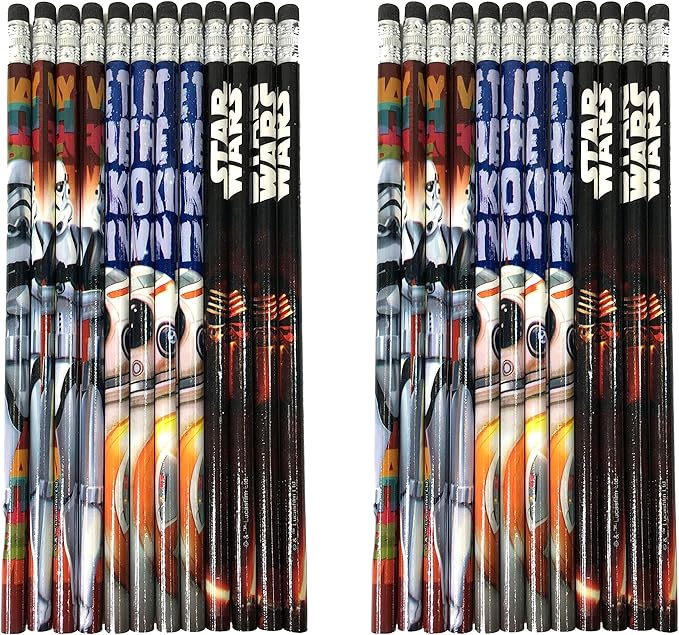 Disney Star Wars "The Force Awaken" No. 2 Lead Wood Pencils (24 Pieces)