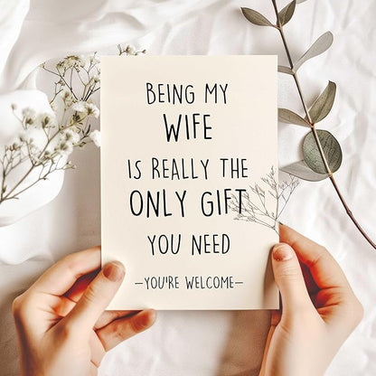 Funny Birthday Card Gift for Wife, Unique Wife Birthday Cards Gifts from Husband, Sweet Valentine's Day Gifts for Her, Unique Anniversary Card for Wife, Love Card for Women