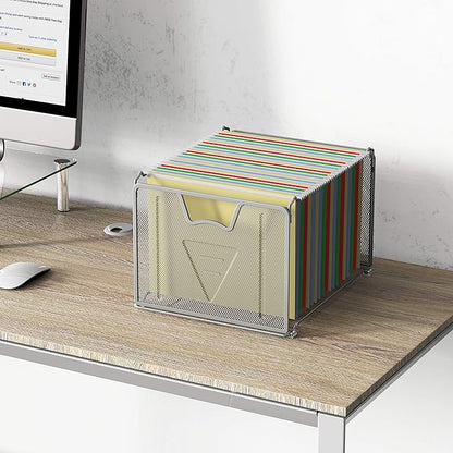 Simple Houseware Mesh Hanging File Organizer, Silver