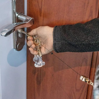 2 Pack Metal Retractable Badge Reel ID Badge Holder with Cord and Carabiner Key Chain (Silver)