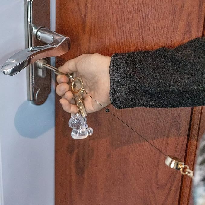 Glittery Retractable Keychain, Retractable Badge Holder, Retractable Badge Reels,Metal Badge Reel Card Holder with Key Ring for Nurse,Volunteer,Teacher,Student(2 Pack Bling Blue)