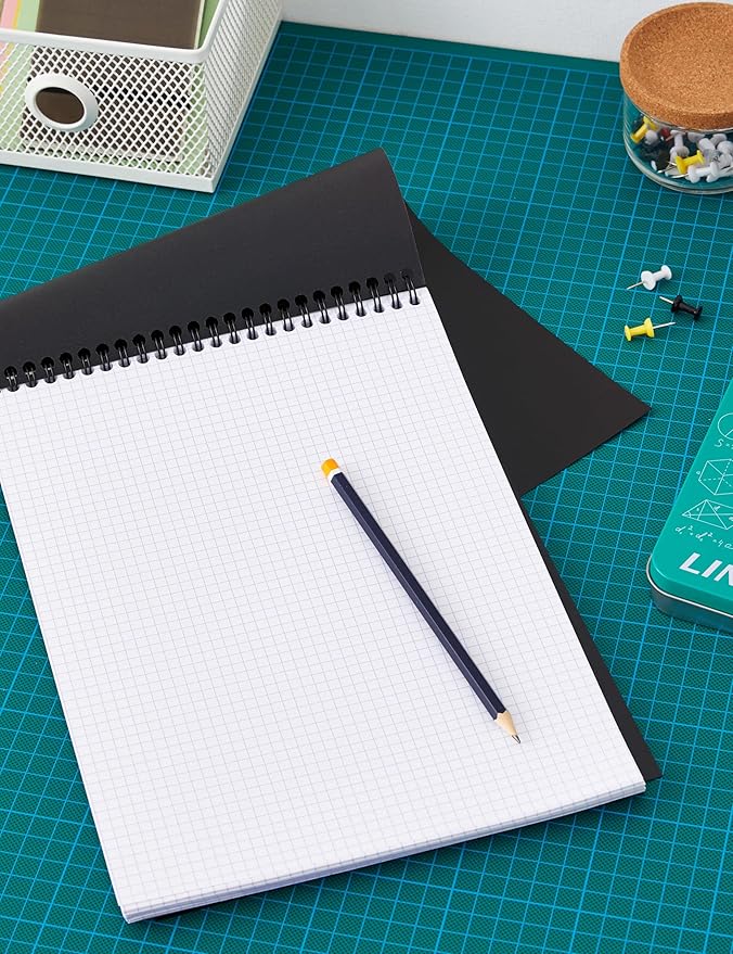 Rhodia - Wirebound Notepad - Graph - 80 Sheets - 8 1/4 x 11 3/4" - Black