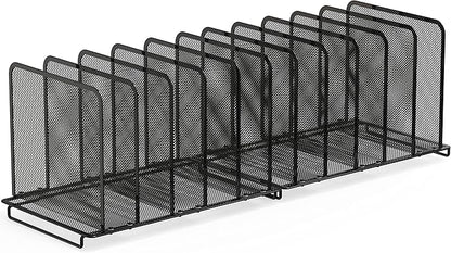 Simple Houseware 5 Section Upright File Sorter Organizer, Black - 2 Pack