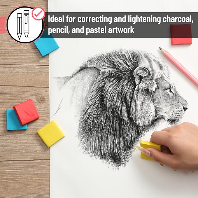 Mr. Pen- Art Eraser Set, 19 pcs, Colorful Kneaded Erasers for Artists with 1 Sharpener, Kneadable Erasers, Moldable Eraser, Art Erasers for Drawing, Artist Eraser, Drawing Erasers, Art Gum Eraser