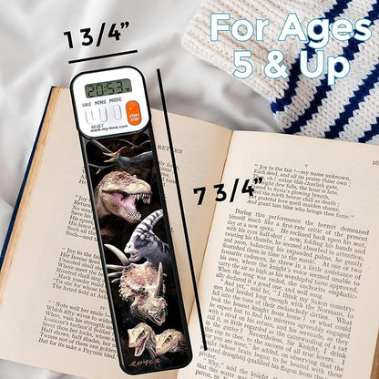 Mark-My-Time - Digital Bookmark - Mark My Time Reading Timer and Bookmark for Kids, Cool Bookmarks and Reading Incentives, Christmas Gift & Stocking Stuffer for Book Lovers - 3D Dinosaur