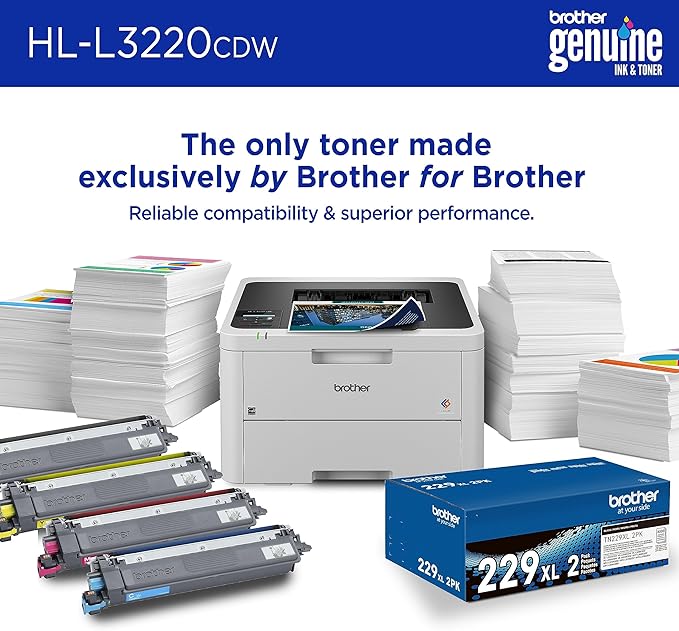 Brother HL-L3220CDW Wireless Compact Digital Color Printer with Laser Quality Output, Duplex and Mobile Device Printing | Includes 2 Month Refresh Subscription Trial¹, Amazon Dash Replenishment Ready