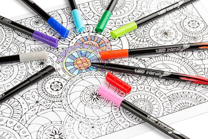BIC Intensity Fineliner Marker Pens, Fine Point (0.4 mm), Assorted Colors (Colors May Vary), 10-Count